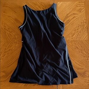 Black Sleeveless Mini Dress with White Piping